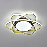 Modern Black Surface Mount Led Ceiling Light With Metallic Floral Design / 23 White