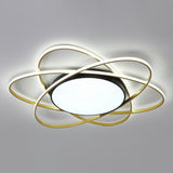 Modern Black Surface Mount Led Ceiling Light With Metallic Floral Design / 39 White