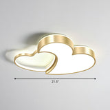Minimalist Heart-Shaped Metal Ceiling Flush Mount Led Light In Golden Finish Ideal For Bedrooms Gold