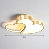 Minimalist Heart-Shaped Metal Ceiling Flush Mount Led Light In Golden Finish Ideal For Bedrooms Gold