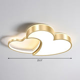 Minimalist Heart-Shaped Metal Ceiling Flush Mount Led Light In Golden Finish Ideal For Bedrooms Gold