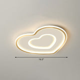 Ultra-Thin Gold Love Heart Led Ceiling Light For Bedroom / 16.5 Remote Control Stepless Dimming