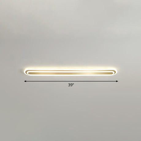 Minimalist Gold Led Ceiling Light For Bedroom - Acrylic Flush Mount Fixture / 39 Remote Control