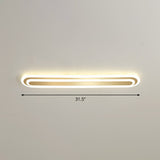 Minimalist Gold Led Ceiling Light For Bedroom - Acrylic Flush Mount Fixture / 31.5 Warm