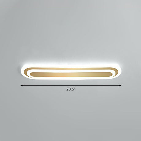 Minimalist Gold Led Ceiling Light For Bedroom - Acrylic Flush Mount Fixture / 23.5 White