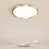 Gold Circle Bedroom Ceiling Flush Mount Led Light With Acrylic Simplicity