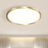Gold Circle Bedroom Ceiling Flush Mount Led Light With Acrylic Simplicity