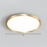 Gold Circle Bedroom Ceiling Flush Mount Led Light With Acrylic Simplicity / 16 White