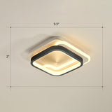 Modern Geometric Led Ceiling Light Fixture For Hallway - Minimalist Acrylic Design Black / Warm