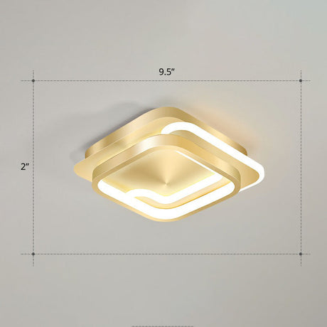 Modern Geometric Led Ceiling Light Fixture For Hallway - Minimalist Acrylic Design Gold / Third Gear