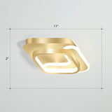 Modern Geometric Led Ceiling Light Fixture For Hallway - Minimalist Acrylic Design Gold / White