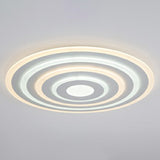 Simple Style Led Flush Ceiling Light For Bedroom - White Acrylic Round Flushmount / 31.5 Inner Outer