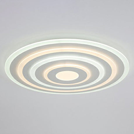 Simple Style Led Flush Ceiling Light For Bedroom - White Acrylic Round Flushmount / 16 Third Gear