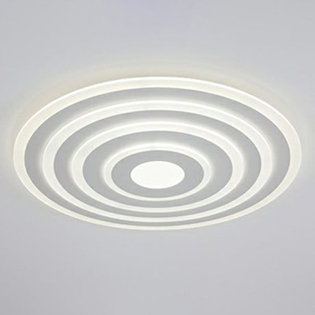 Simple Style Led Flush Ceiling Light For Bedroom - White Acrylic Round Flushmount / 23.5 Natural