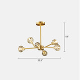 Minimalist Crystal Ball Chandelier Light - Brass Finish For Living Room 6 /