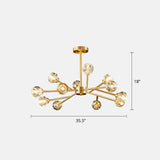 Minimalist Crystal Ball Chandelier Light - Brass Finish For Living Room 12 /