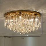 Modern Round K9 Crystal Flush Mount Ceiling Light For Bedroom Brass / 31.5