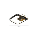 Sleek Geometric Led Ceiling Light - Minimalist Metal Flush Mount Fixture For Corridors Black /