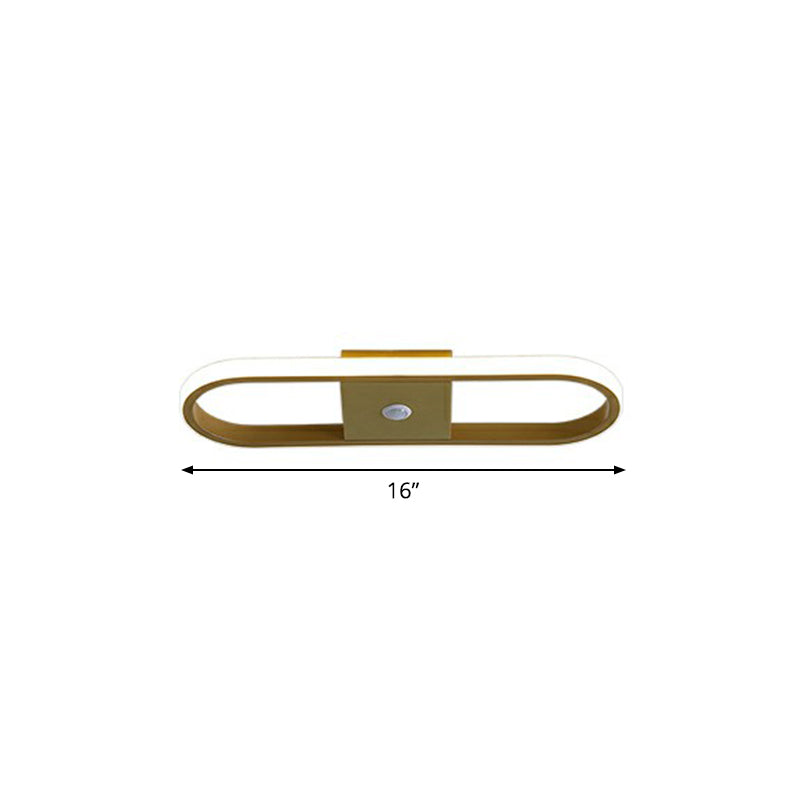 Sleek Geometric Led Ceiling Light - Minimalist Metal Flush Mount Fixture For Corridors Gold / Oval
