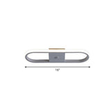 Sleek Geometric Led Ceiling Light - Minimalist Metal Flush Mount Fixture For Corridors White / Oval
