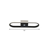 Sleek Geometric Led Ceiling Light - Minimalist Metal Flush Mount Fixture For Corridors Black / Oval