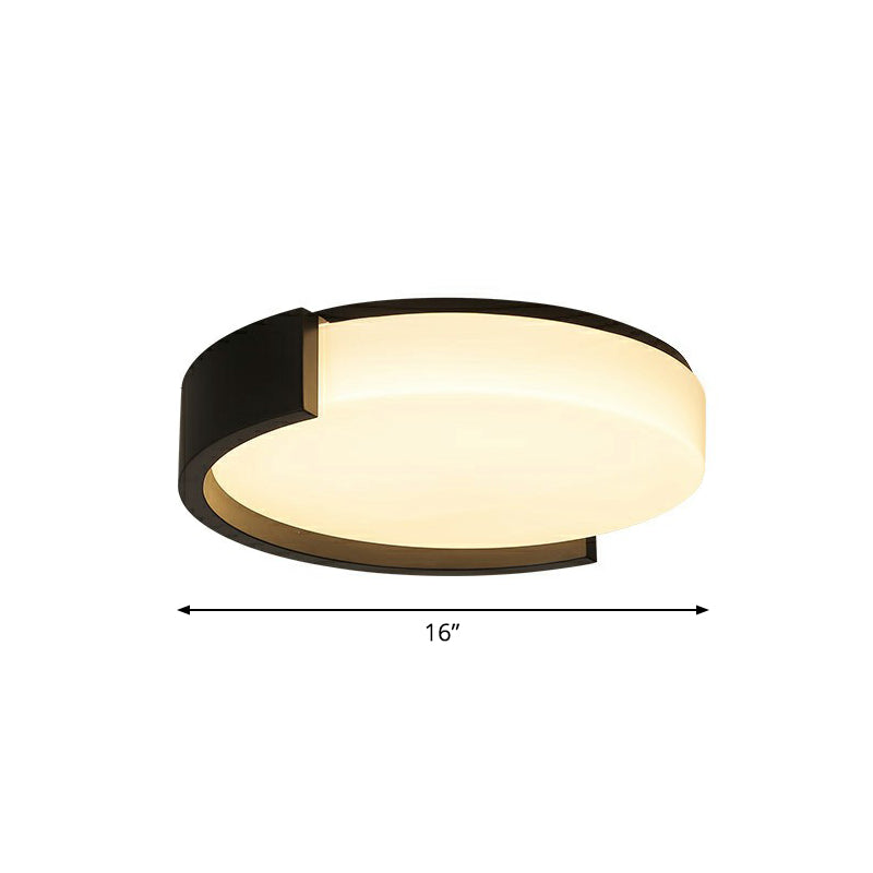 Led Acrylic Ceiling Light: Sleek Flush-Mount Fixture For Bedrooms Black / 16 Third Gear