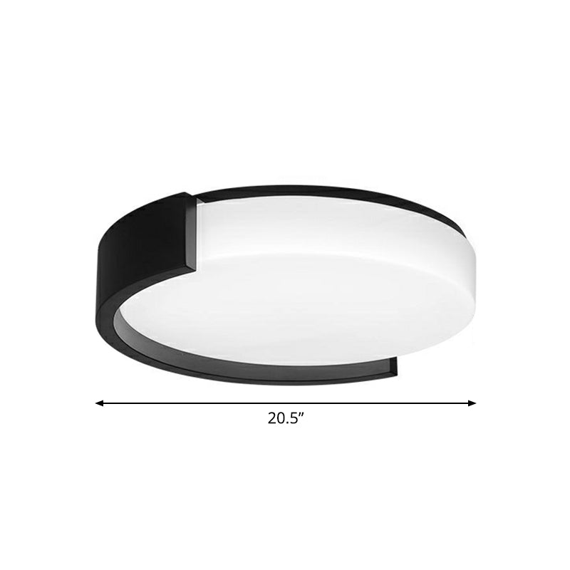 Led Acrylic Ceiling Light: Sleek Flush-Mount Fixture For Bedrooms Black / 20.5 White