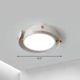 Minimalist Led Ceiling Mount Light - Round Metal Flush Fixture For Bedroom Lighting White / 19.5