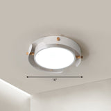 Minimalist Led Ceiling Mount Light - Round Metal Flush Fixture For Bedroom Lighting White / 16