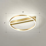 Gold Minimalist Metal Led Ceiling Light - Flush Mount For Bedroom / 18 White