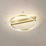 Gold Minimalist Metal Led Ceiling Light - Flush Mount For Bedroom / 18 Remote Control Stepless