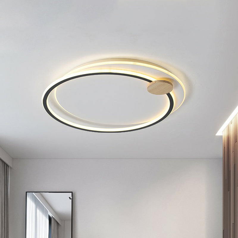 Nordic Style Led Ceiling Mount Light Fixture - Big O Flush Lighting For Bedrooms With Acrylic Design