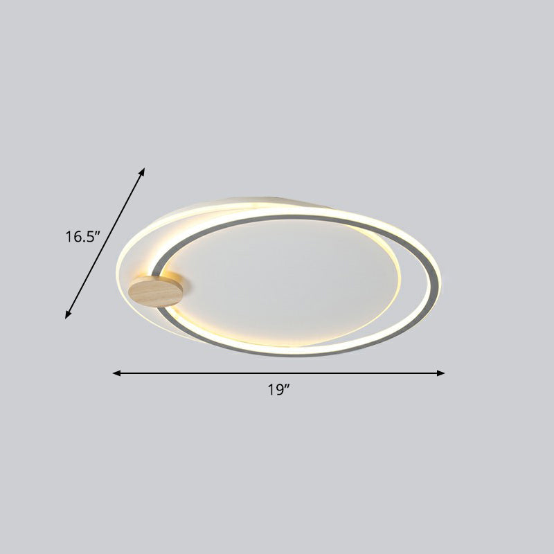 Nordic Style Led Ceiling Mount Light Fixture - Big O Flush Lighting For Bedrooms With Acrylic Design
