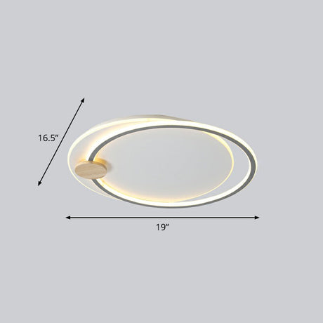 Nordic Style Led Ceiling Mount Light Fixture - Big O Flush Lighting For Bedrooms With Acrylic Design