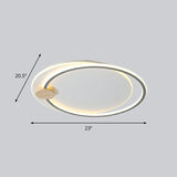 Nordic Style Led Ceiling Mount Light Fixture - Big O Flush Lighting For Bedrooms With Acrylic Design