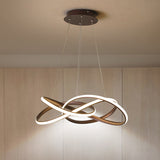 Contemporary Led Coffee Ceiling Pendant Lamp - Seamless Curve Acrylic Chandelier In White/Warm Light