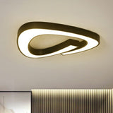 Modern Black Geometric Acrylic Shade Flush Mount Ceiling Light For Bedrooms