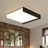 Modern Nordic Led Ceiling Light With Acrylic Square Design In Black And White