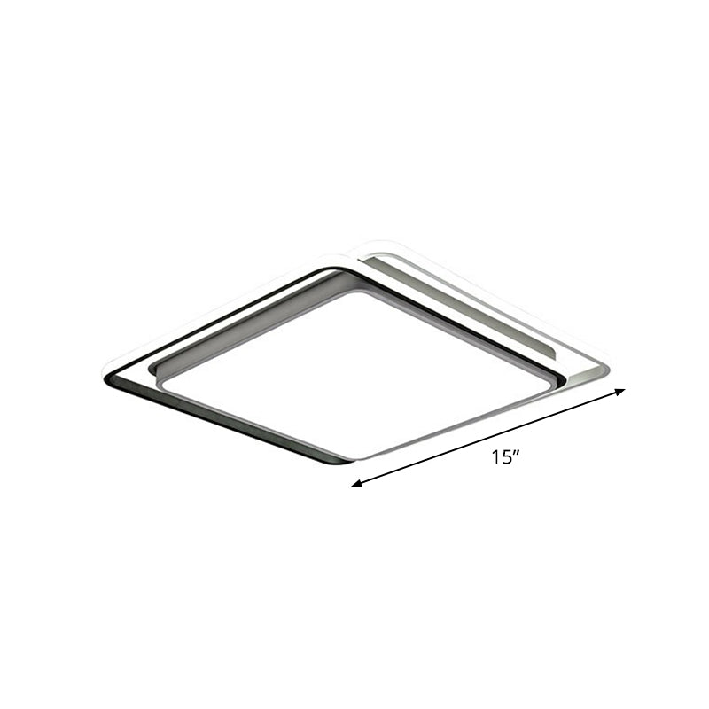 Nordic Geometric Led Flush Mount Ceiling Light With Acrylic Shade For Bedroom White / Remote Control