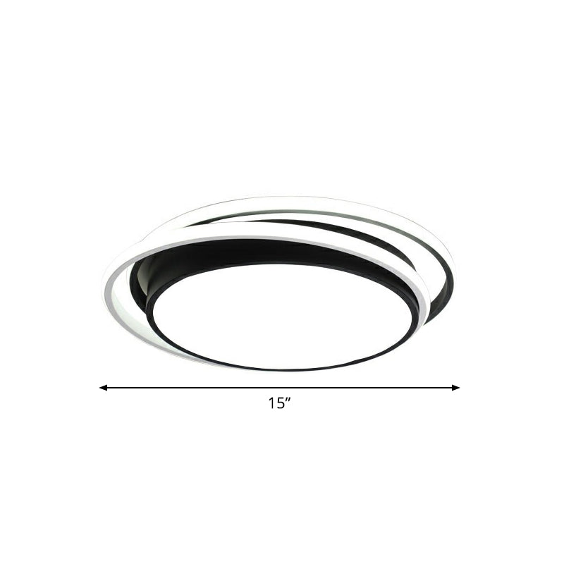 Nordic Geometric Led Flush Mount Ceiling Light With Acrylic Shade For Bedroom Black / Remote Control