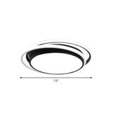 Nordic Geometric Led Flush Mount Ceiling Light With Acrylic Shade For Bedroom Black / Remote Control