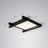 Japanese Checkerboard Acrylic Ceiling Lamp With Led Flush Mount Design For Lounge Black / 21 Third