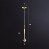 Modern Gold Crystal Droplet Pendant Light Stylish Led Ceiling Hang For Living Room