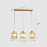 Gold Geometric Prism Crystal Pendant: Modern Simplicity Lighting For Dining Room / 25.5 Round