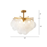 Modern Seedy Glass Disc Chandelier With Gold Finish For Dining Room / 18