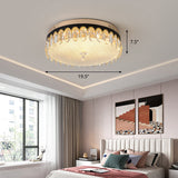 Minimalist Led Ceiling Light With Crystal Shade - Clear Flush Mount For Bedrooms / Oval