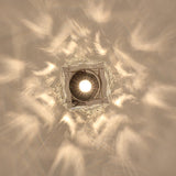 Crystal Spiral Square Ceiling Lamp - Modern 1-Light Semi Mount For Hallways