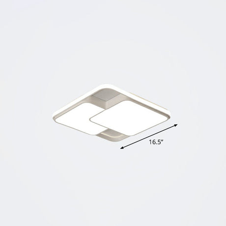 Nordic Acrylic Led Flush-Mount Ceiling Light For Bedrooms - Overlapping Style White / 16.5 Warm