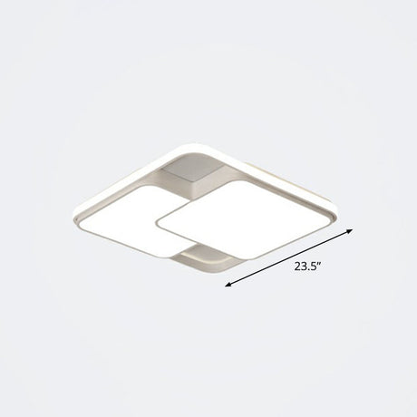 Nordic Acrylic Led Flush-Mount Ceiling Light For Bedrooms - Overlapping Style White / 23.5 Remote
