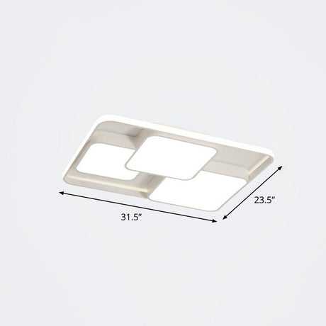 Nordic Acrylic Led Flush-Mount Ceiling Light For Bedrooms - Overlapping Style White / 31.5 Warm